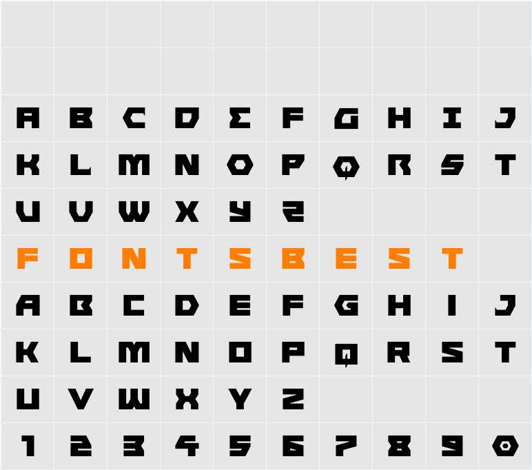 Cyberform Character Map