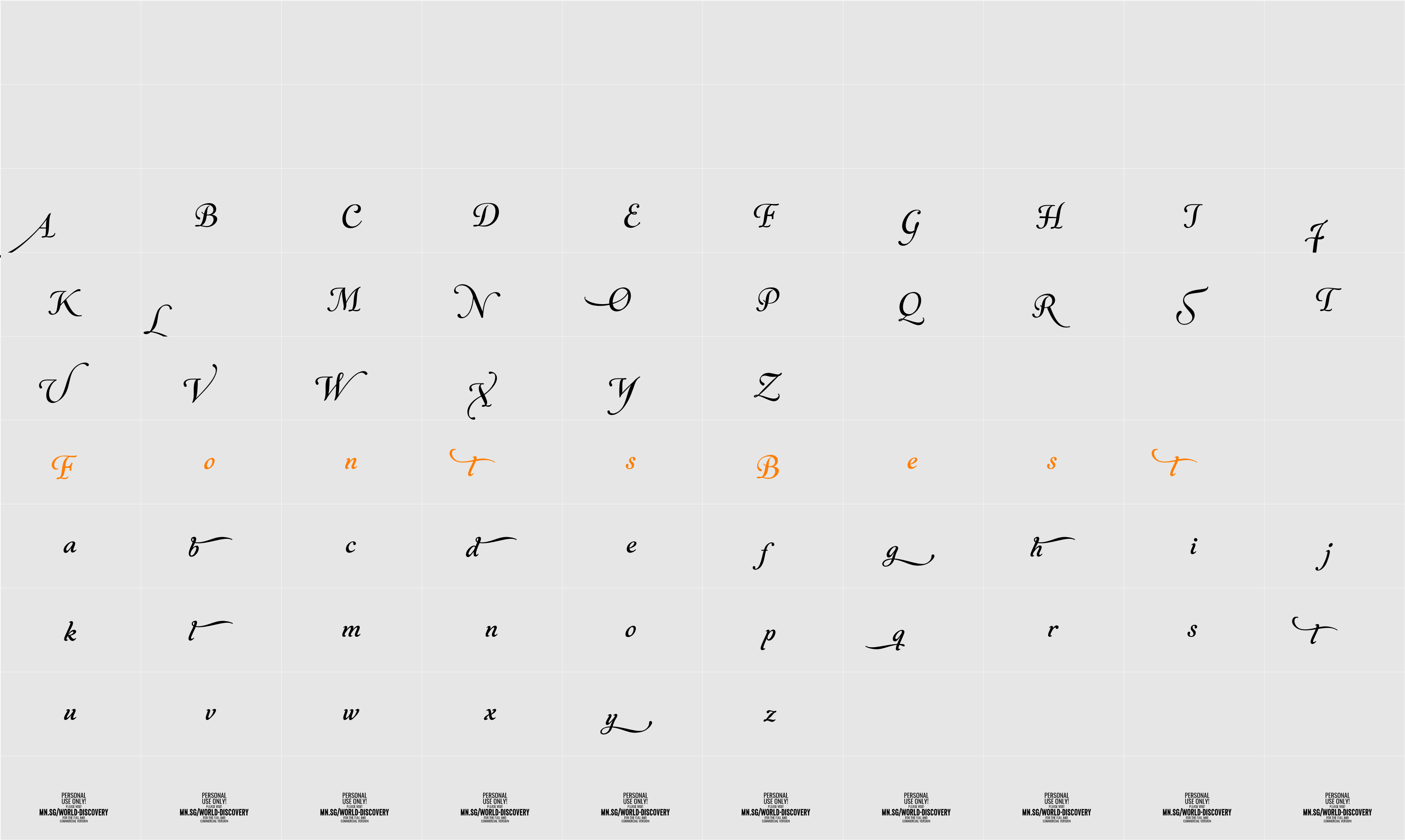World Discovery Four PERSONAL Character Map