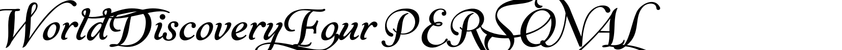 World Discovery Four PERSONAL Font Image