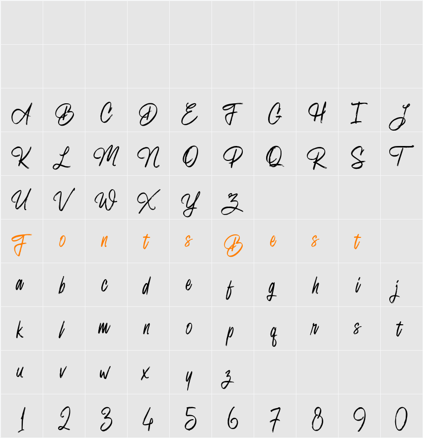 White Colors Character Map