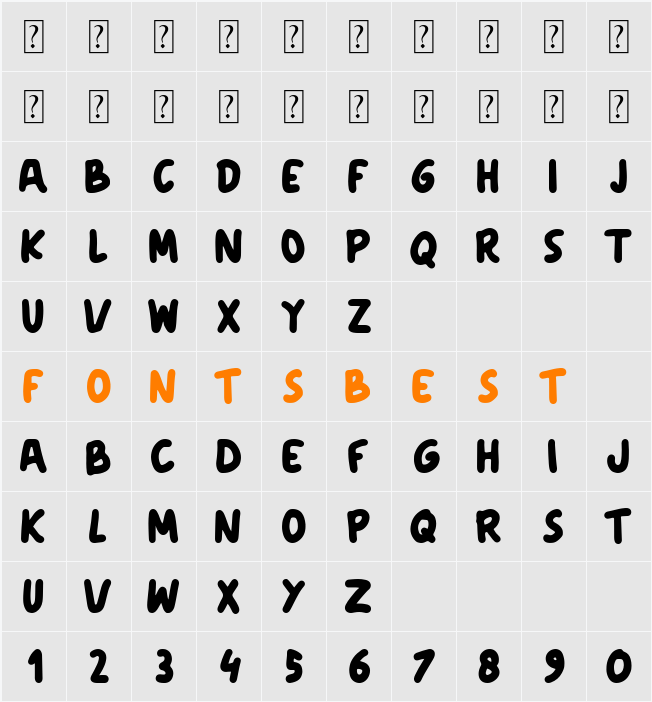 Apricot Character Map