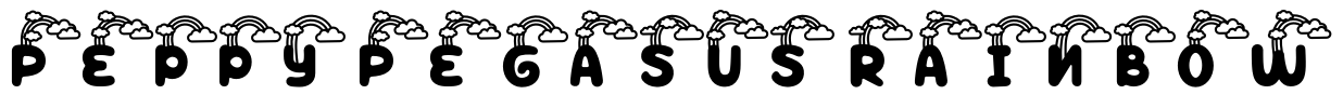 Peppy Pegasus Rainbow Font Image