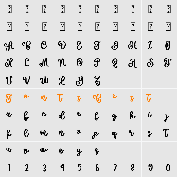 Depita Character Map
