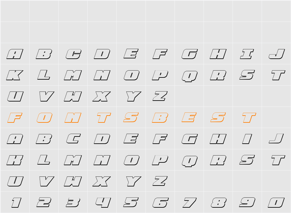 Rapid Response 3D Italic Character Map