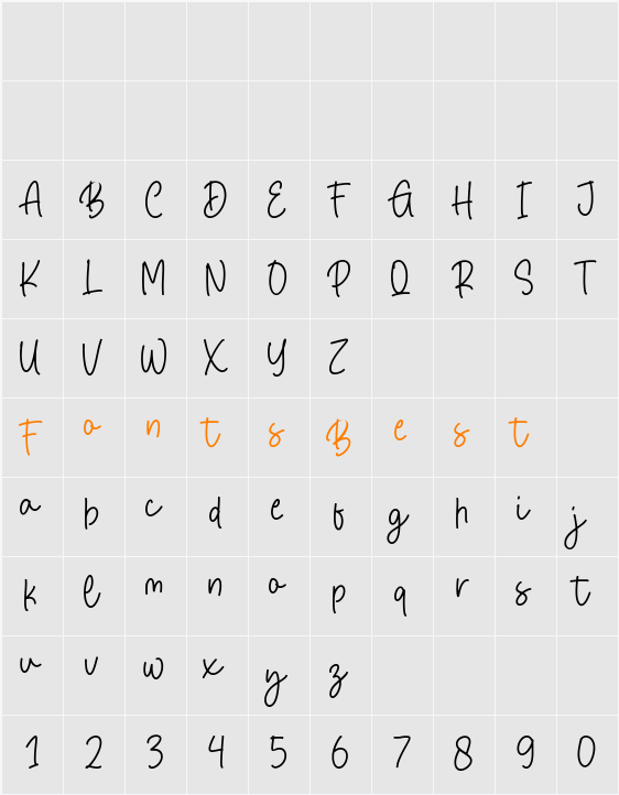 Rockfast Character Map