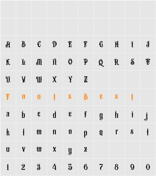 Prestige Signage Demo Character Map