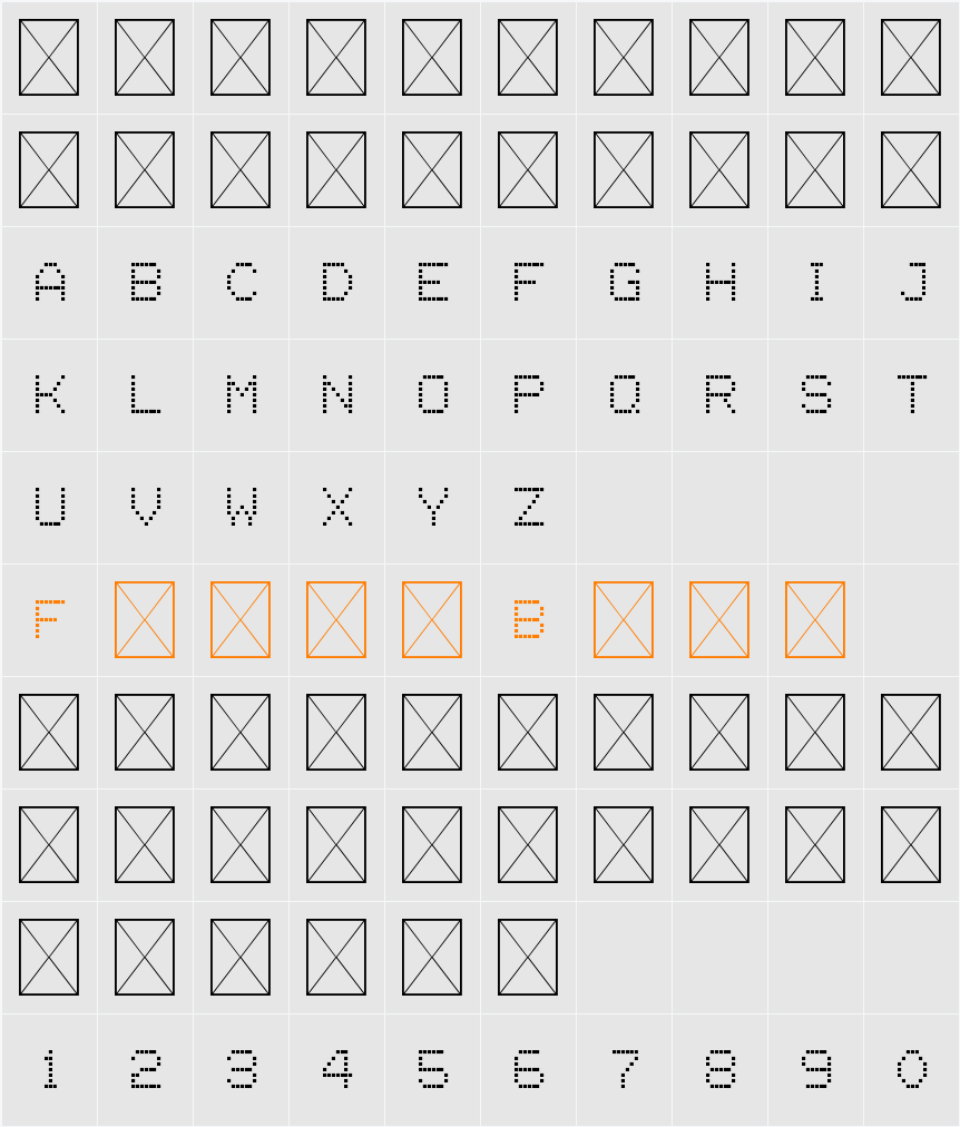 square 77 Character Map