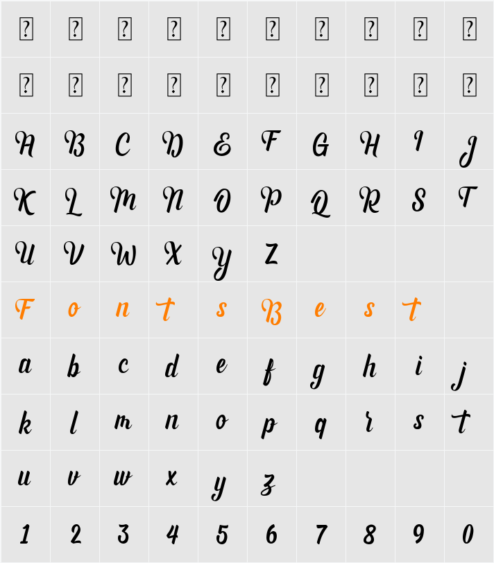 Andhyta Character Map