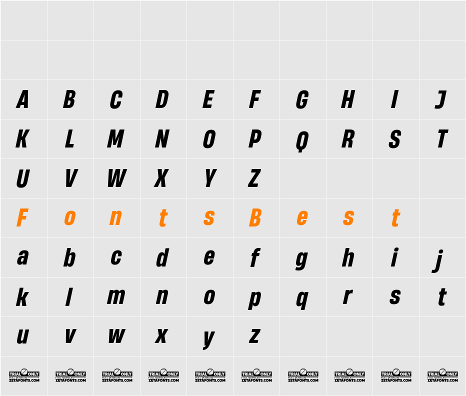 HeadingNow Trial 54 Character Map