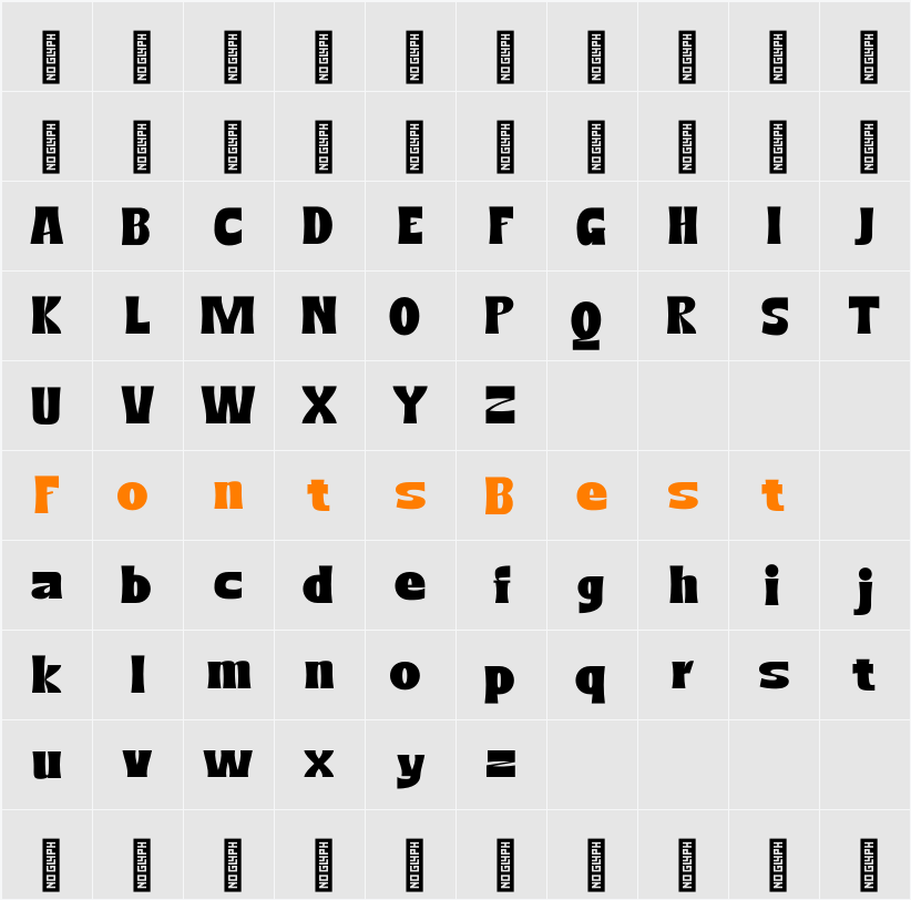 Rohgaz - Demo Version Character Map