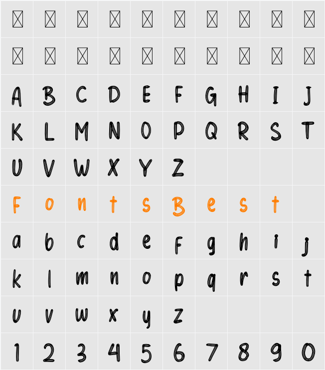 CRACKLINE Demo Character Map