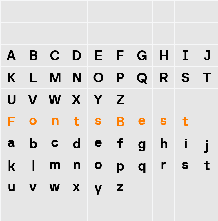 Baru Sans Demo Bold Character Map