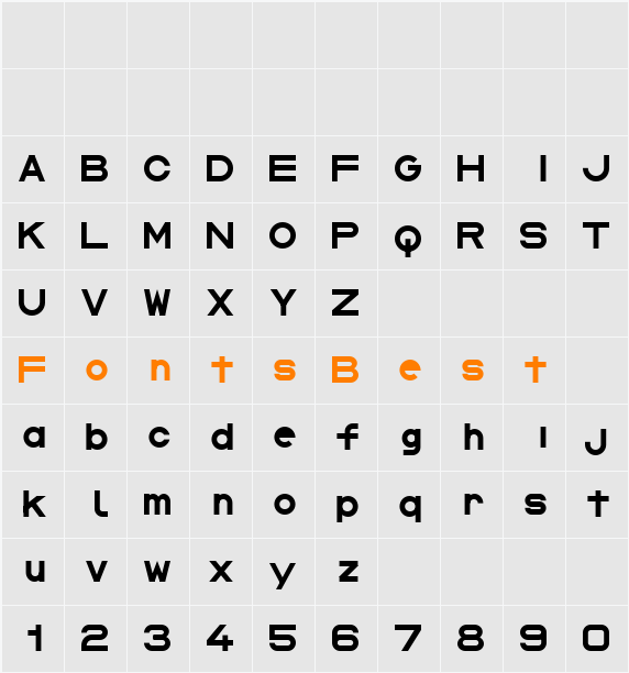 TJF Optik Sans Black Character Map