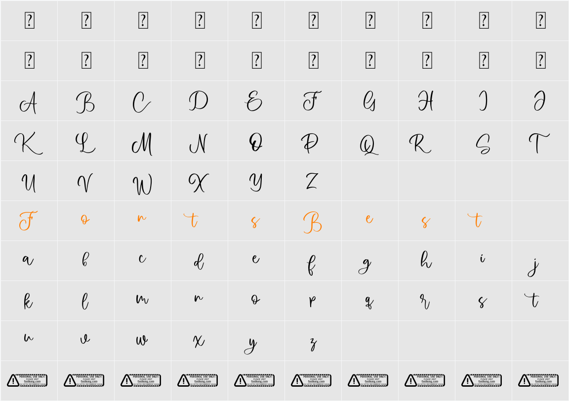 Agrinta Character Map