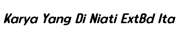 Karya Yang Di Niati ExtBd Ita Font Image