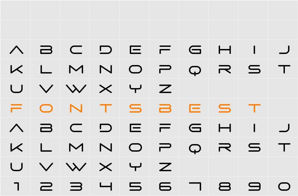 SPHERE FEZ Character Map
