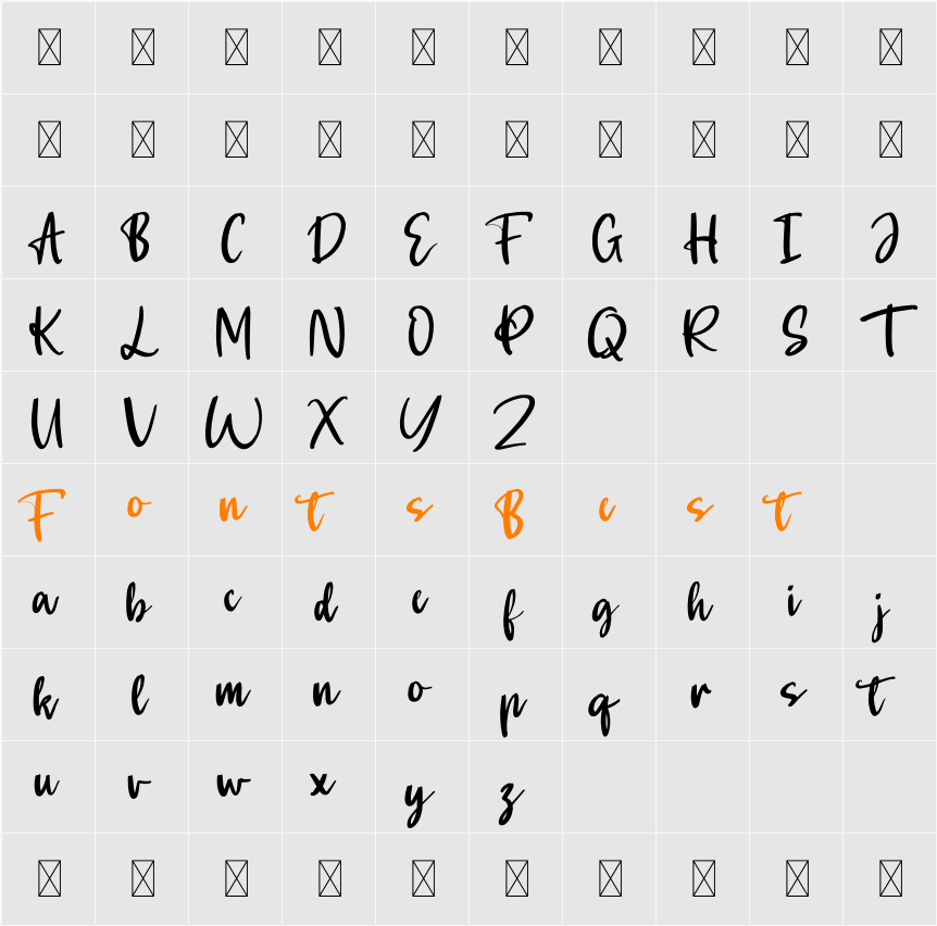 Anisah Character Map