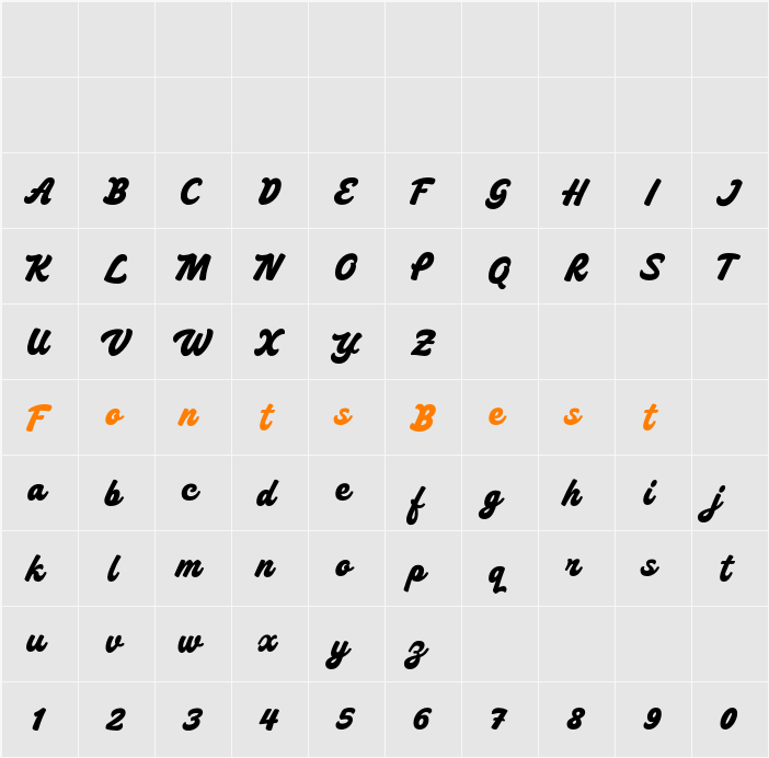Demo Hesteria Character Map