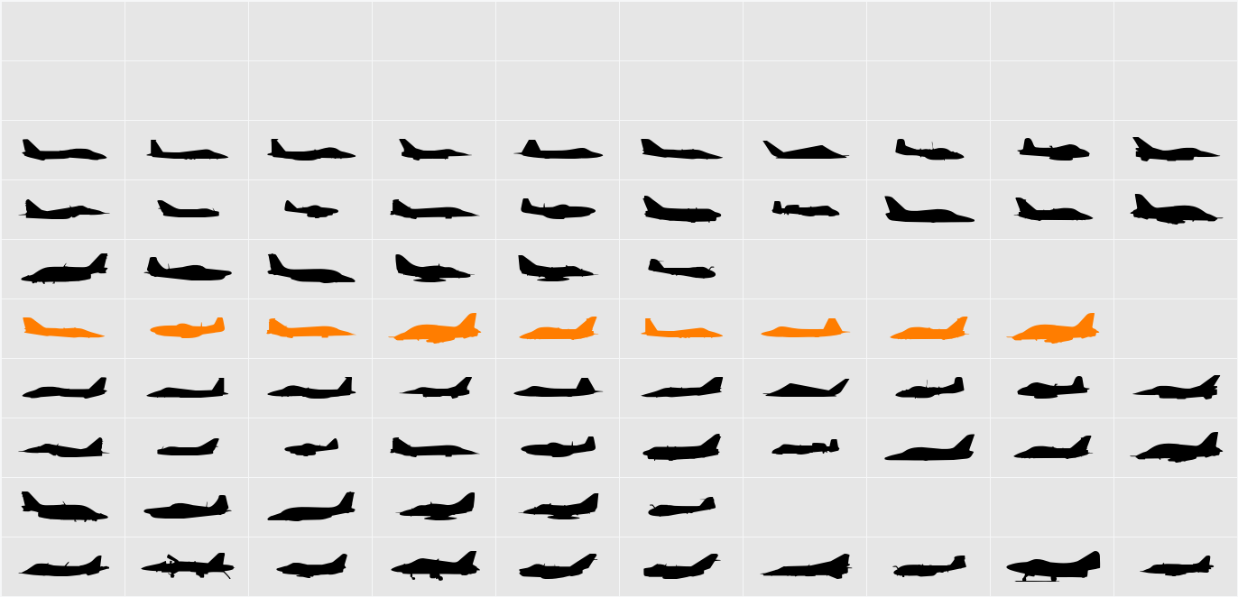 Air Force II Solid Character Map