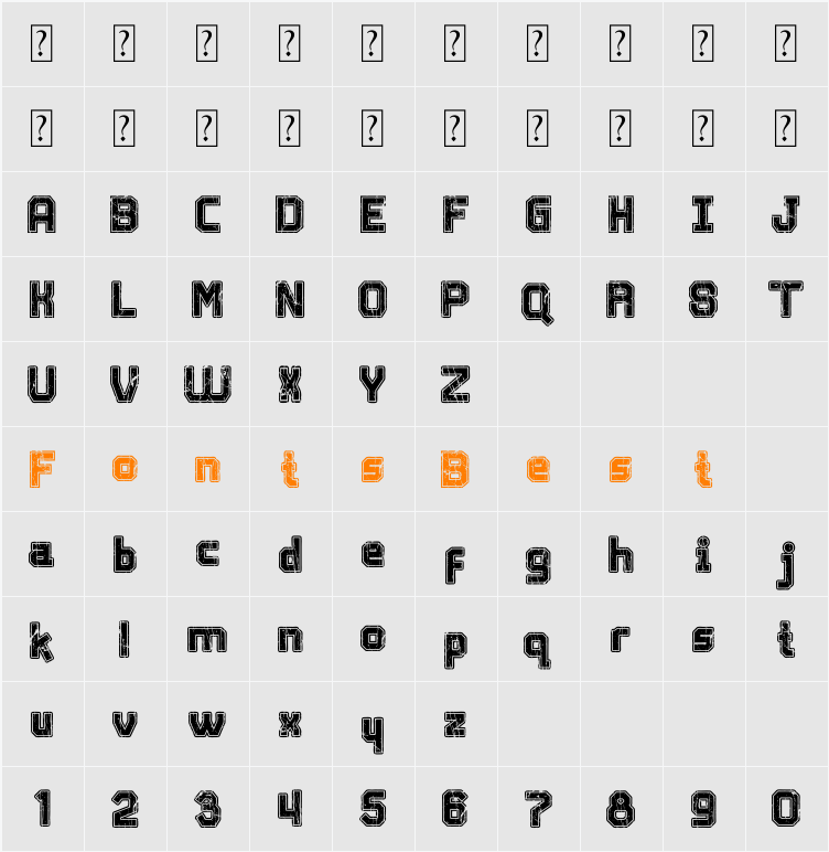 American Sporty Character Map
