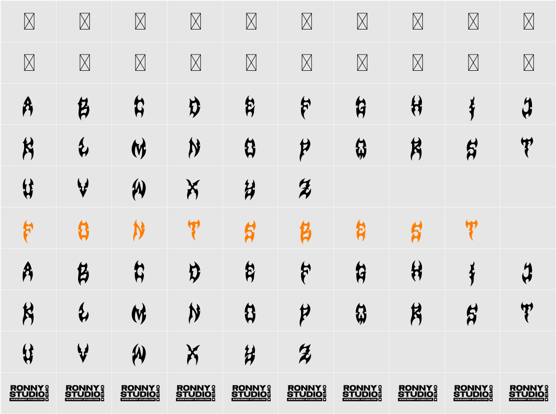 Rexover DEMO Character Map
