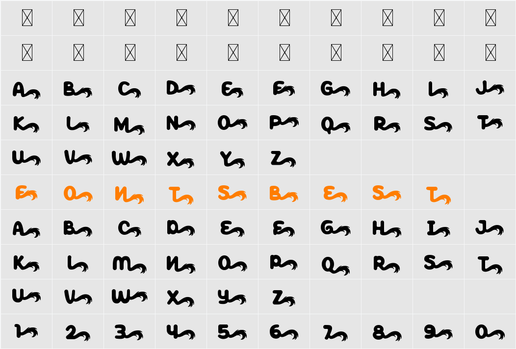 Peppy Pegasus Tail Character Map