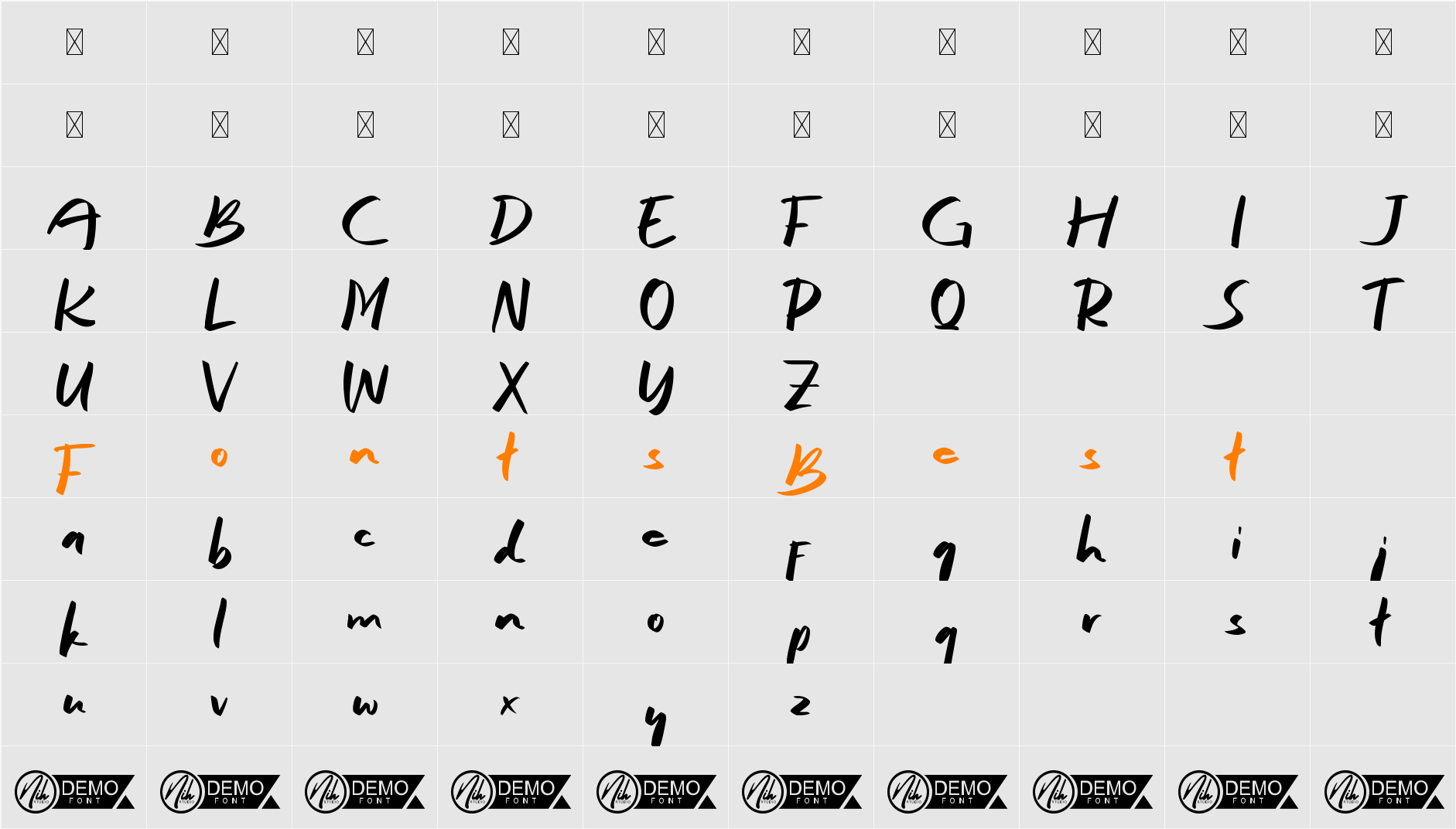 Serasi Angkasa Demo Character Map