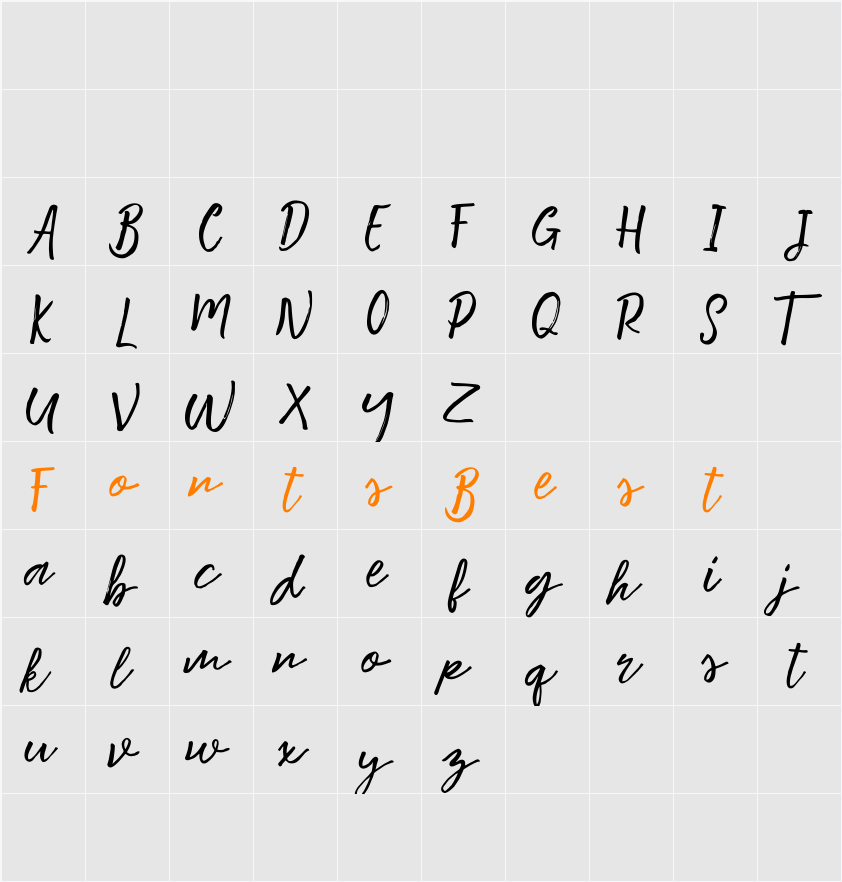 Motisan Brush Character Map