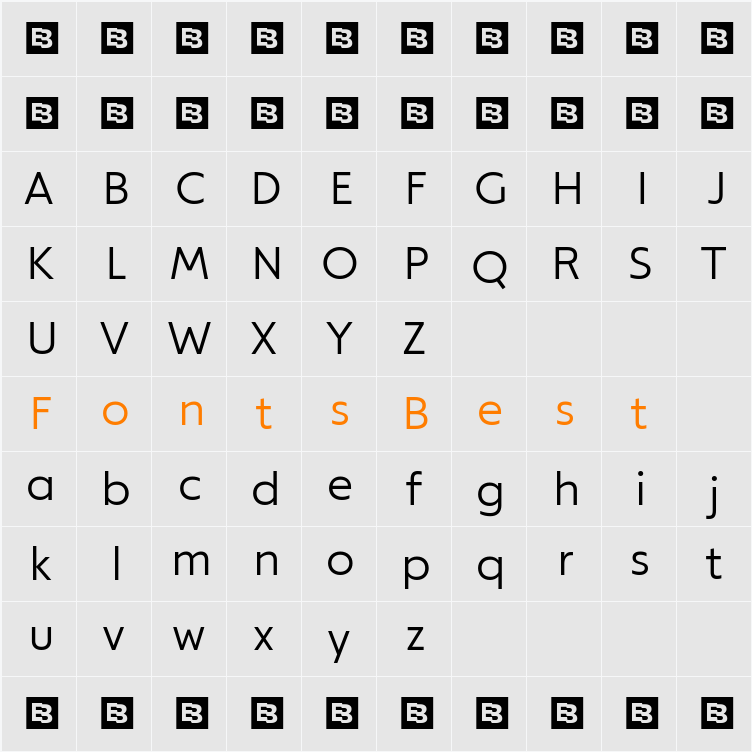 Modeska Trial Light Character Map