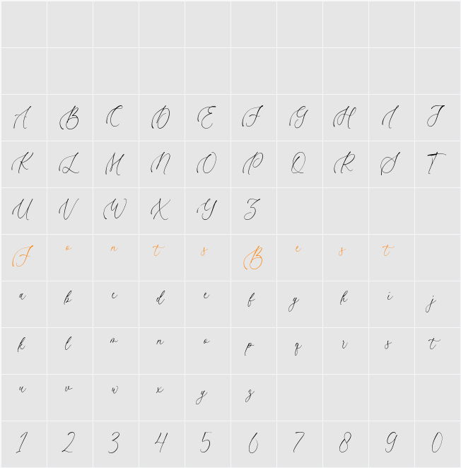 Diamond Bridge Character Map