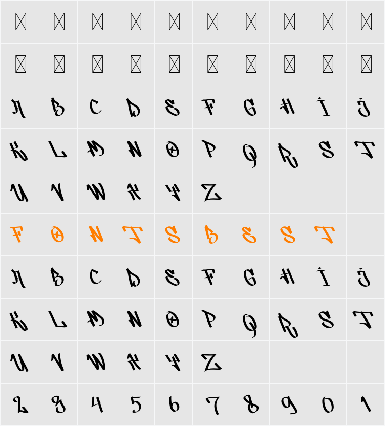 Dagging Character Map