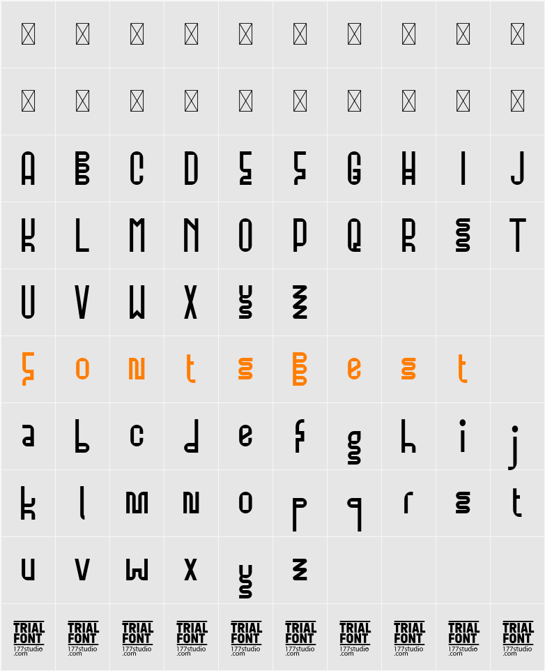 Structures Condensed Demo Character Map