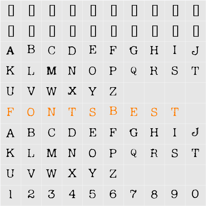 Andreas Typewriter Character Map