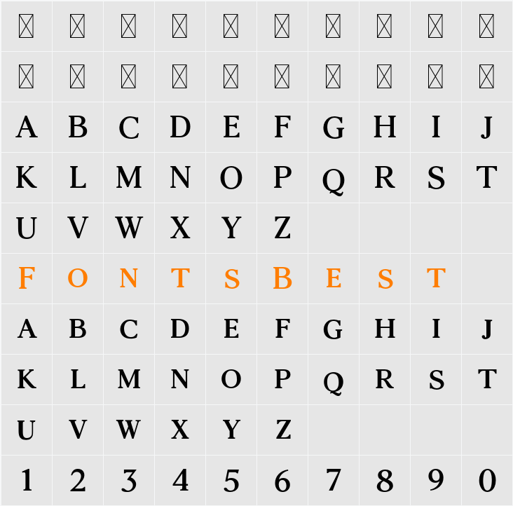 Agatho BoldCAPS Character Map