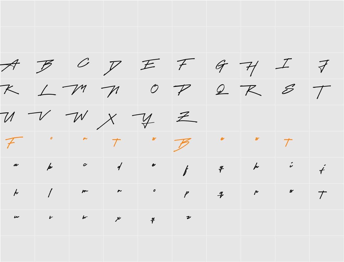 Future Surfing (Personal Use) Character Map