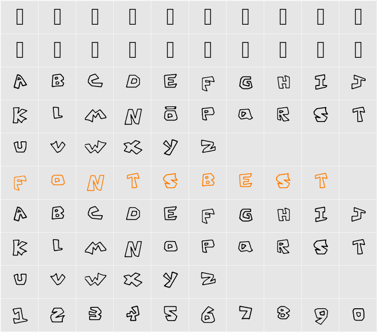 Old Roblox Font Character Map