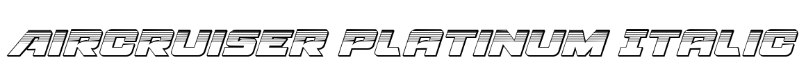 Aircruiser Platinum Italic Font Image
