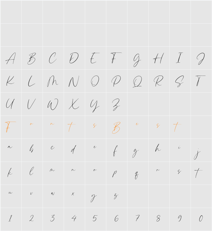 Aesthetica Character Map