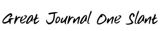 Great Journal One Slant Font Image
