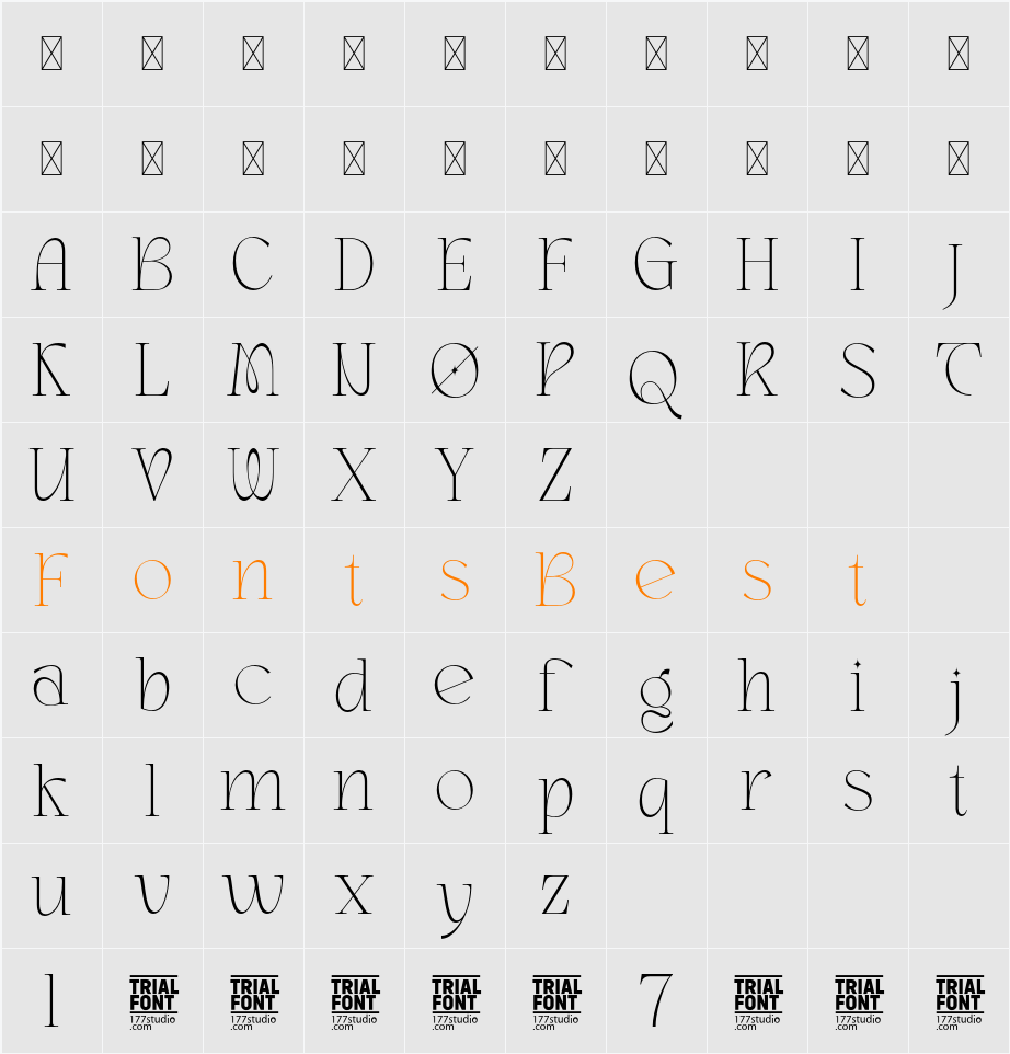 INNOVAR ELEGANT DEMO Character Map