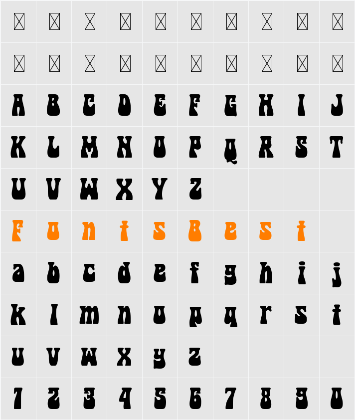 Cosmed Retro Character Map