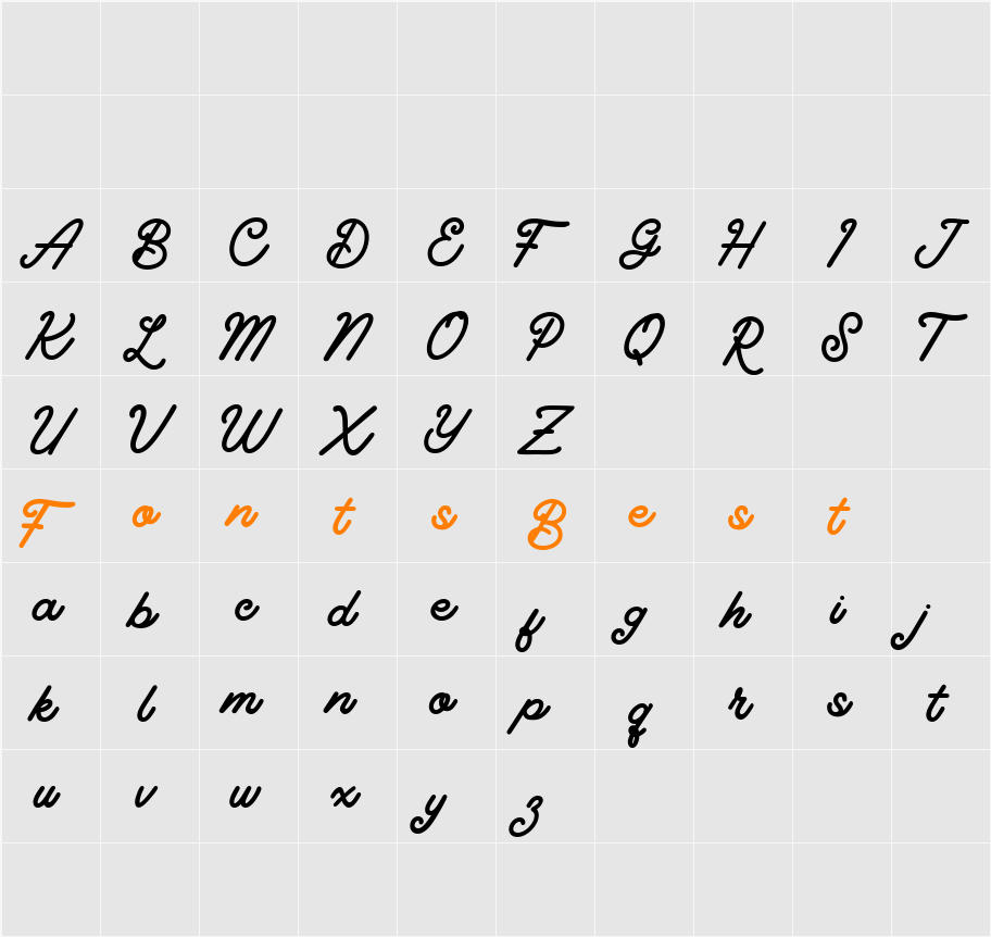 Winstone Character Map