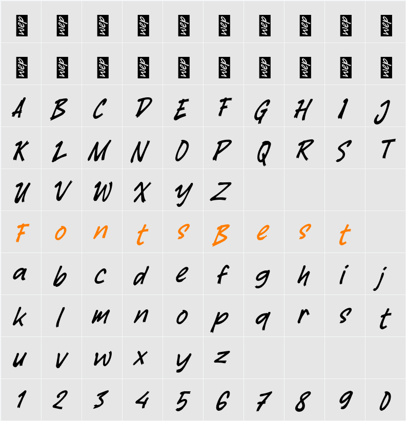 K Kardeo Character Map