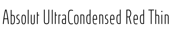 Absolut UltraCondensed Red Thin Font Image