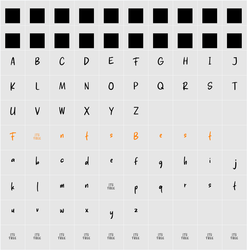 Aesthetic Scratch Character Map