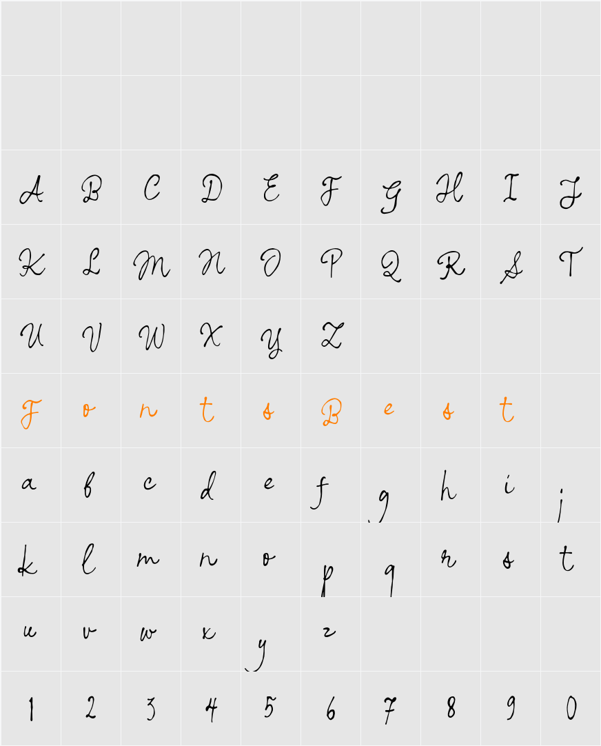 Demo Nostalgic Words Character Map
