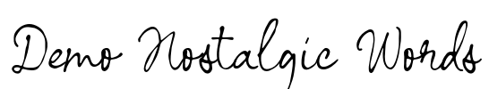 Demo Nostalgic Words Font Image