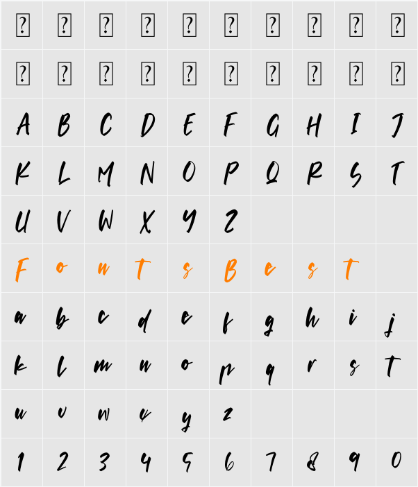 Shadows Highstter Character Map