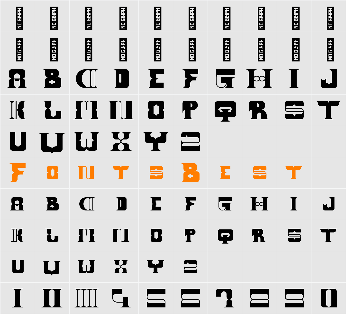 BLOCK PIE Character Map
