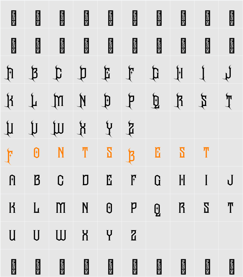 Alosay Gothic - Demo Version Character Map